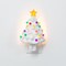 Northlight Retro Tree Ceramic Christmas Night Light - 7" - White
